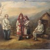 Илл.  1. Картина на холсте. Изображение группы мордвы на дворе. Середина XIX века..jpg