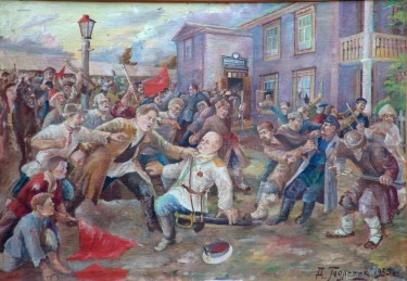 У ИСТОКОВ (Взятие Воскресенского волостного правления в 1905, 1935 Толстов).jpg